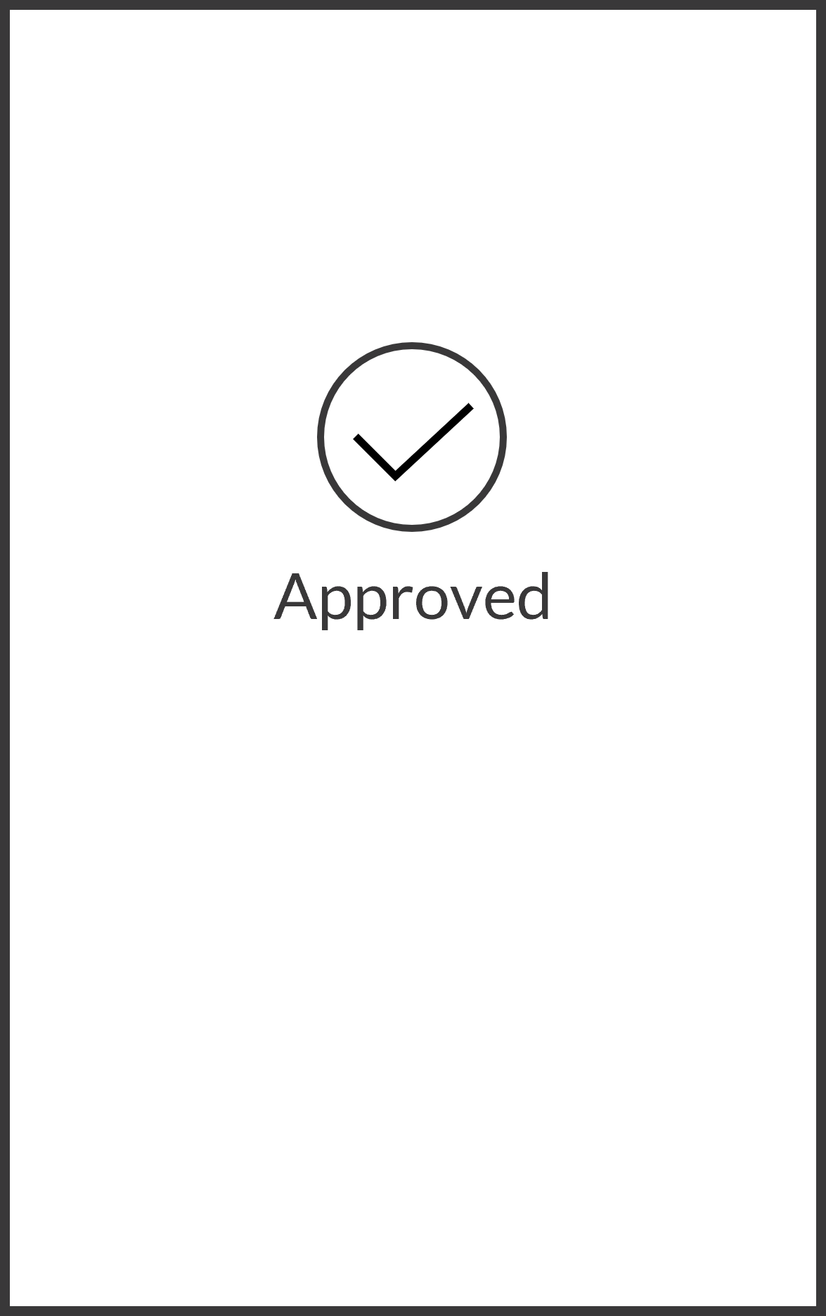 Payment confirmation screen on payment terminal